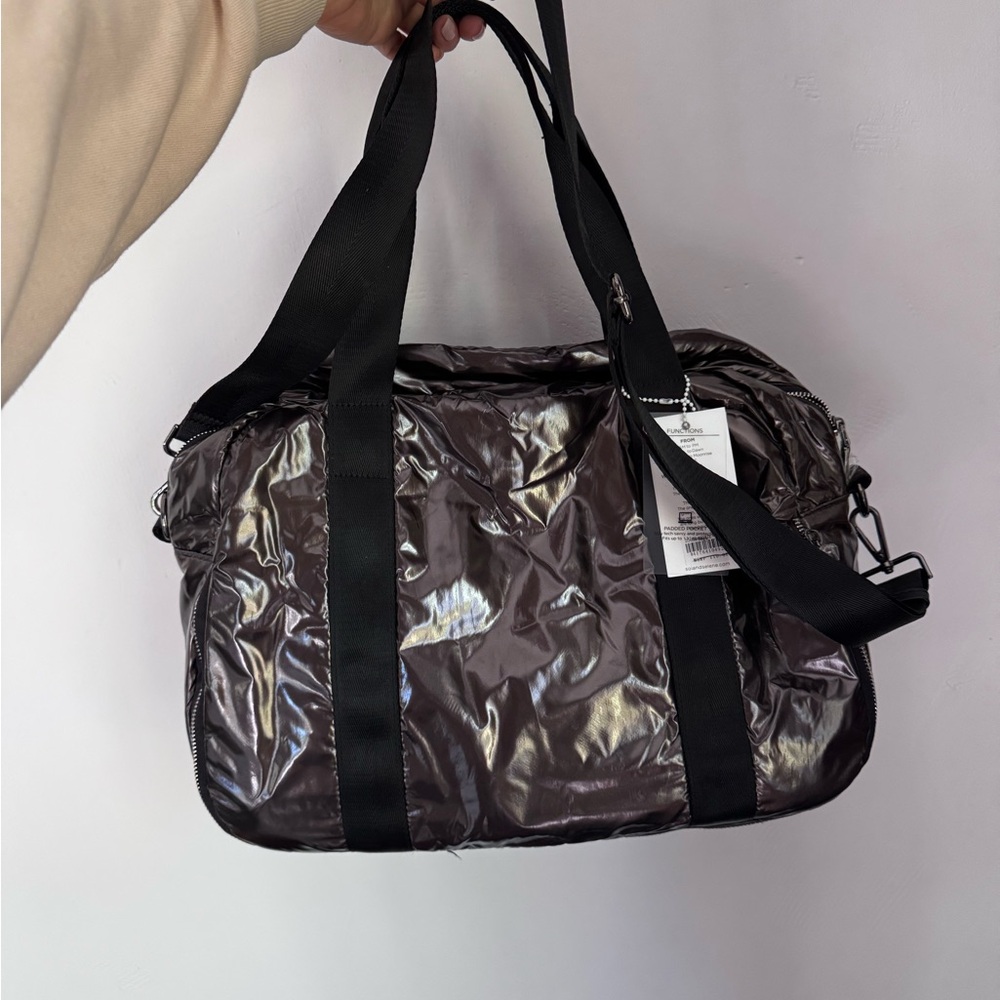 Metallic Silver Duffel Bag